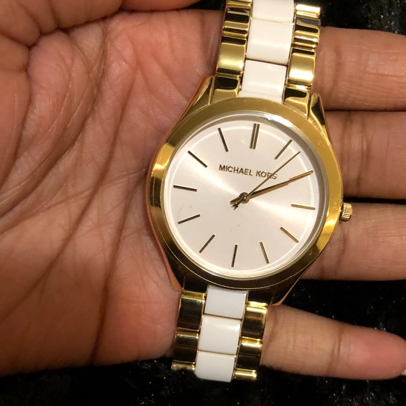 Michael Kors Accessories - Gold & White MK Watch